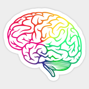 Beautiful Brain Rainbow Pastel Neuroscience Sticker